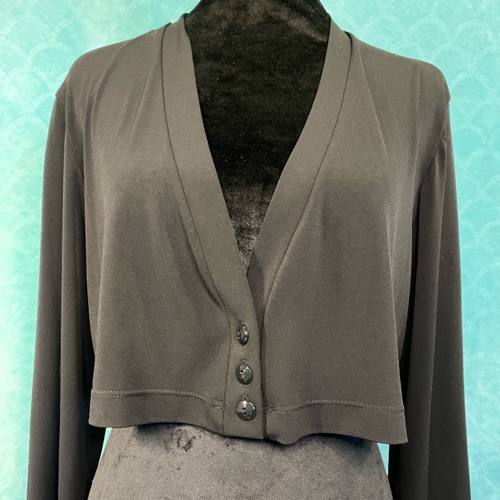 Cato Black Lightweight Layering Jacket Long Sleeve 3 Button Front  Large